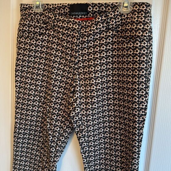 Cynthia Rowley Black and beige printed ankle pants - Size 6 - Great Condition - Picture 1 of 5